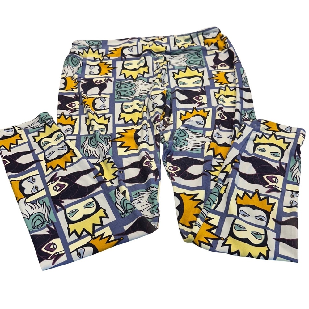 LuLaRoe Disney Villains Leggings Tall & Curvy Ursula Maleficent Evil Queen Purpl